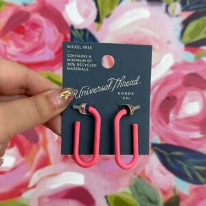 Universal Thread Vibrant Pink Hoop Earrings | O4